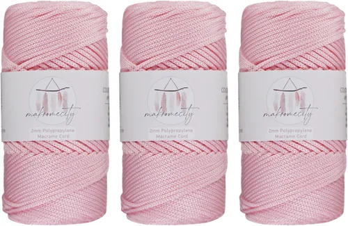 Vista 10 de Makromecity, Cordón de macramé de poliéster de 2 mm x 38 metros (125 yardas) 2 mm de polipropileno, cordón de macramé para crochet, bolsa