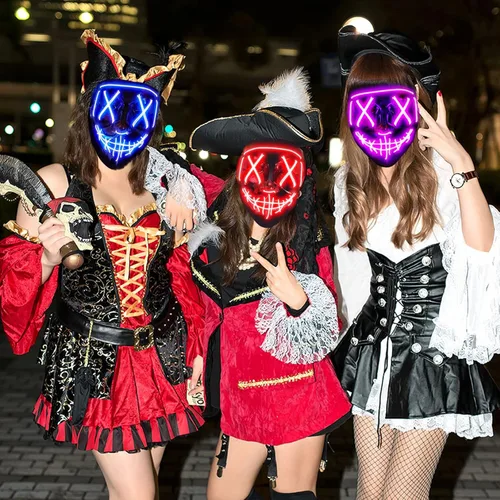 Vista 6 de Purge Mask Halloween Light up Mask, Led Mask Purge Halloween Costumes for Boys