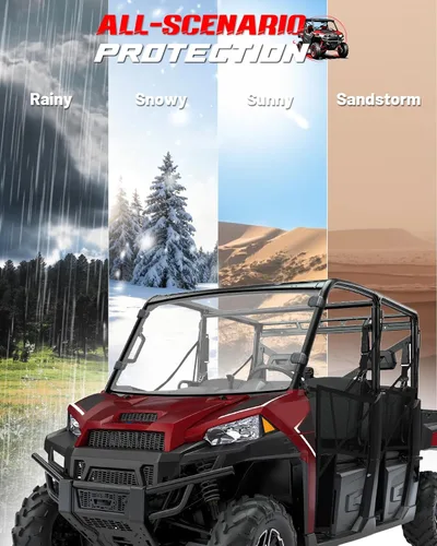 Vista 8 de StarknightMT Parabrisas Ranger XP 1000, Parabrisas frontal completo Ranger Compatible con Polaris Ranger XP 1000 2017-2026, Ranger Crew XP 1000