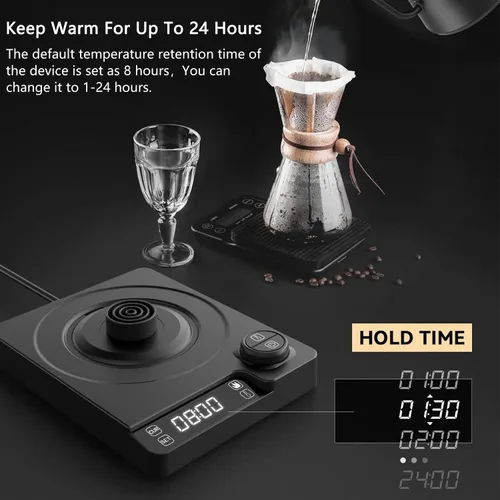 Vista 7 de Hervidores eléctricos, hervidor eléctrico de cuello de cisne, control de temperatura de ±1℉, para verter sobre café y té, interior de acero