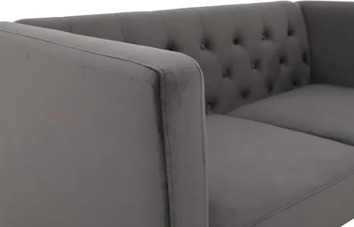 Vista 27 de Muebles modernos clásicos capitoné de tres plazas tapizados de tela de terciopelo para habitación, cómodos sofás de oficina, mini sofás, asiento