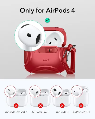 Vista 2 de ESR Funda para AirPods 4, compatible con AirPods de 4 generación (2024) (USB-C), compatible con MagSafe, bloqueo a prueba de caídas, fácil de abrir