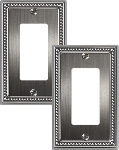 Vista 14 de Paquete de 2 cubiertas de placa de interruptor de luz de doble palanca, cubiertas decorativas de placa de doble interruptor Pearls, placa de pared