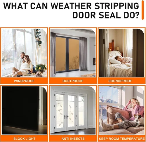 Vista 4 de Burlete de goma en forma de D, burlete autoadhesivo para puerta, burlete insonorizante para ventanas, 33 pies, color blanco