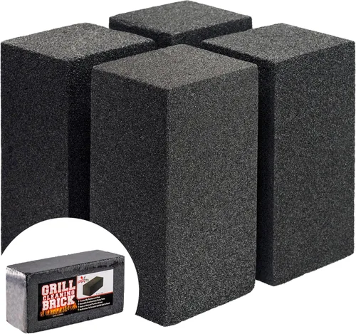 Vista 8 de Ladrillo de limpieza de parrilla resistente, 1 paquete. Herramienta de piedra pómez de grado comercial limpia y desinfecta parrillas o parrillas