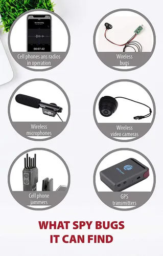 Vista 5 de Detector de errores antiespía Detector de señal RF profesional Barredora de insectos espía de alta sensibilidad Búsqueda de rastreador