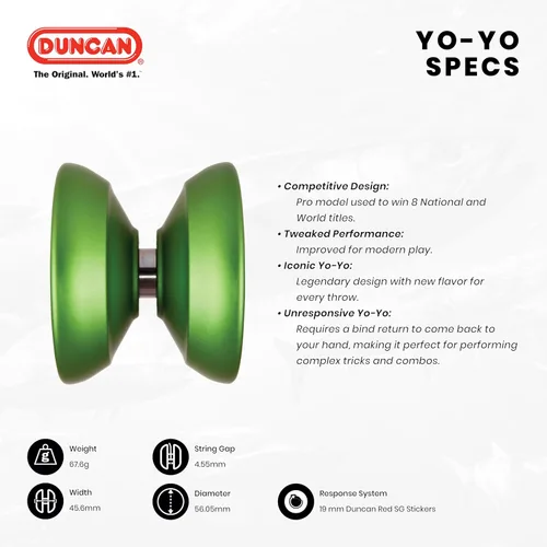 Vista 5 de Duncan Toys Barracuda - Yoyó sin respuesta de nivel profesional, rodamiento cóncavo y cuerpo de aluminio, azul con salpicaduras