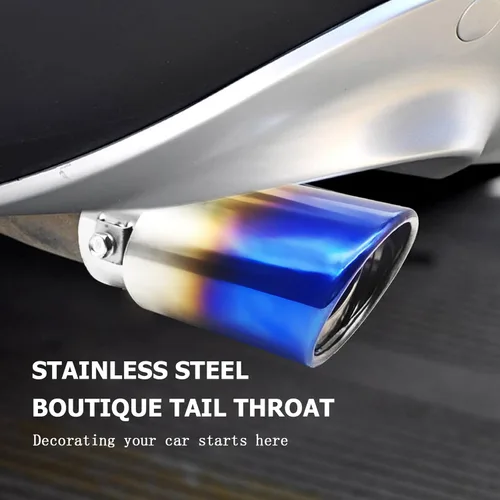 Vista 6 de Punta de escape de automóvil de acero inoxidable, 6.35 cm a 8.38 cm Punta de tubo de escape ajustable con acabado cromado para decoración