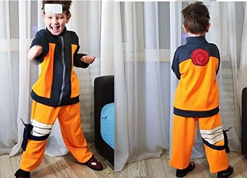 Vista 5 de Yakogy Chaqueta de cosplay para niños, disfraz de anime, sudadera con capucha, disfraz de Halloween para niños