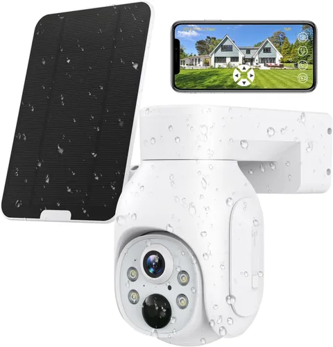 SAFEVANT Cámara de seguridad celular 4G LTE más panel solar y tarjeta SIM (Verizon AT&T T-Mobile), visión panorámica 360 de visión nocturna a color,