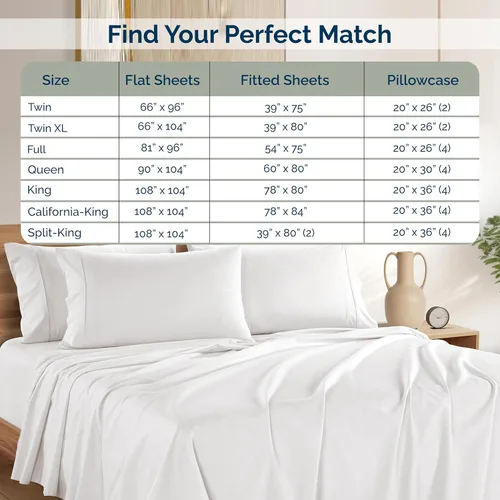 Vista 6 de Casa Platino Juego de sábanas Twin – Sábanas Twin 100% algodón con 2 fundas de almohada, sensación ligera y ajuste seguro, tejido percal crujiente