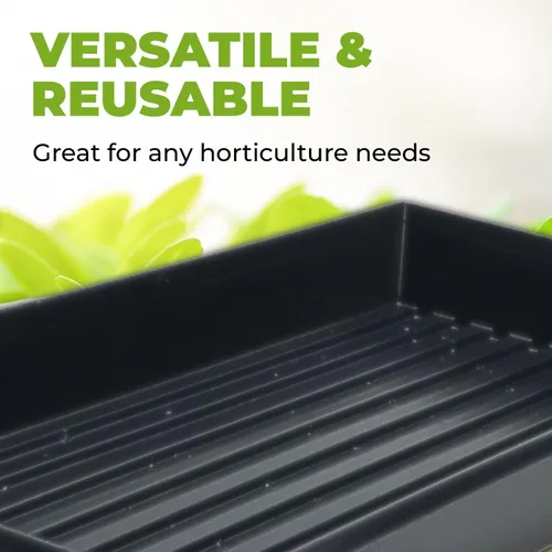 Vista 4 de DL Wholesale Seed Starter - 50 bandejas de plástico para estaciones de propagación, plántulas de plantas, suministros de germinación de jardín