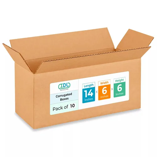 Vista 72 de IDL Packaging Paquete de 5 cajas de envío altas de 8 x 8 x 48 pulgadas, extra resistentes de 200 libras frente a caja regular, cajas de mudanza