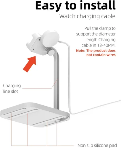 Vista 5 de Base de carga universal para reloj inteligente para AppleGoogleHuaweiGarminPixelDieselFossilFitbitSkagenMichaelSamsung Galaxy Watch Soporte