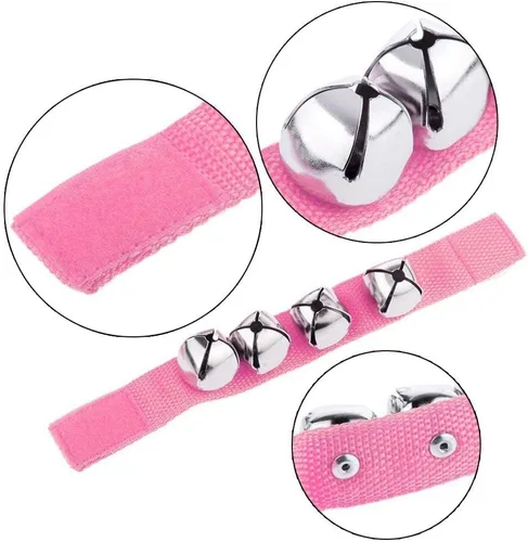 Vista 3 de Augshy Pulseras de Cascabeles para Muñeca, 7 Paquetes de Bandas de Muñeca con Cascabeles, Campanas de Mano y Tobillo Ajustables de Color Aleatorio