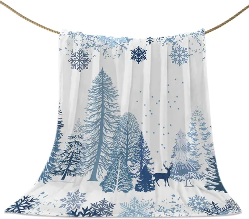Vista 12 de Manta de forro polar suave con diseño de árbol de Navidad con texto en inglés «This is My Christmas» para ver películas navideñas, sofá, silla, sala