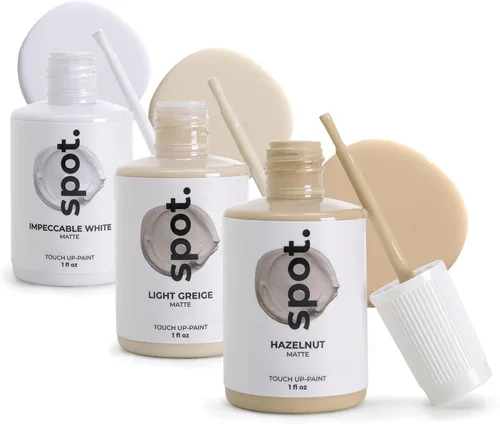 spot. Pintura de Retoque | Acabado Mate para Gabinetes, Paredes, Puertas y Muebles | Kit de Reparación Beige Multitono | Secado Rápido, Autocebante,