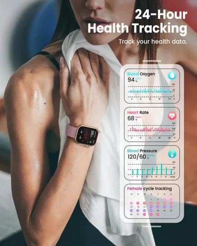 Vista 3 de Smart Watch for Women for iPhone Android: 1.85"Smartwatch with Make/Answer Call Sleep Heart Rate SpO2 Blood Pressure Monitor IP68 Waterproof