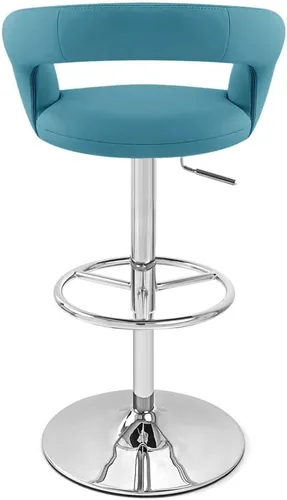 Vista 13 de Zuri Muebles Monza - Taburete giratorio sin brazos de altura ajustable azul oscuro