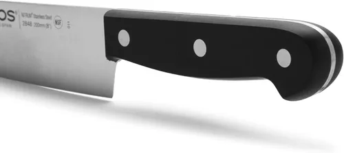 Vista 4 de Arcos Cuchillo de chef de 8 pulgadas de acero inoxidable. Cuchillo de cocina para cortar y pelar alimentos pequeños. Mango ergonómico