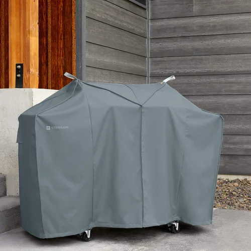 Vista 10 de Classic Accessories Storigami - Cubierta para parrilla de barbacoa de 58 pulgadas, fácil de plegar, resistente al agua, color marrón cabra