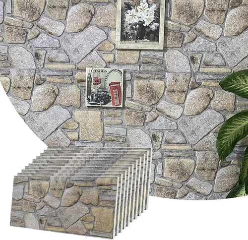 Vista 15 de Dundee Deco Paneles de Pared 3D - Revestimiento Aspecto de Piedra Gris Azulado Blanco Paneles de Pared, Revestimiento de Espuma de Poliestireno
