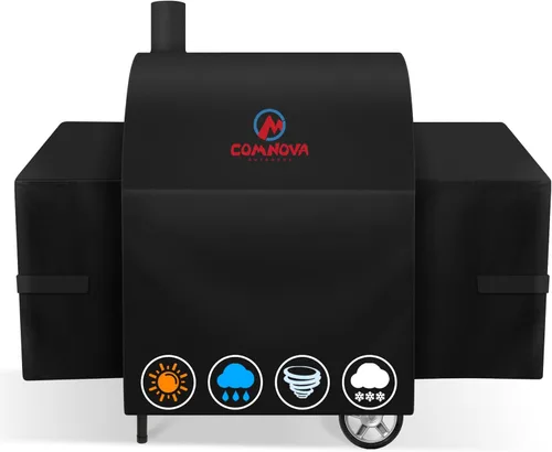 Vista 11 de Comnova Cubierta de Parrilla para Char Griller de 3 Quemadores de Combustible Dual – Cubierta de Ahumador 600D para Char Griller, Cubierta