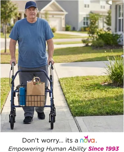 Vista 6 de NOVA Mighty Mack - Andador con ruedas resistente, capacidad de peso de 500 libras, color azul