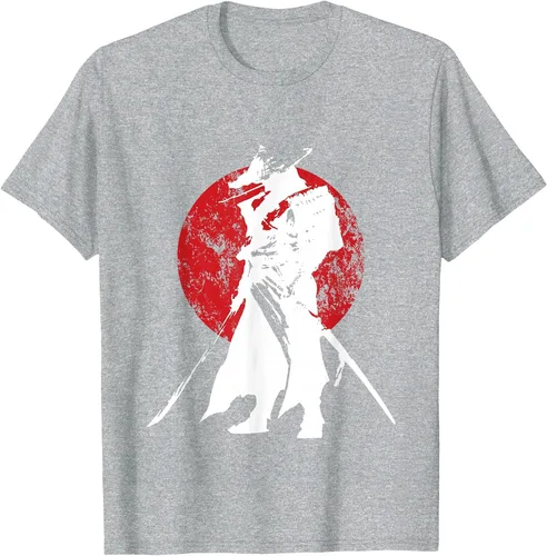 Vista 59 de Vintage Japanese Samurai Retro Bushido Warrior Japan Sword T-Shirt Asphalt Grey