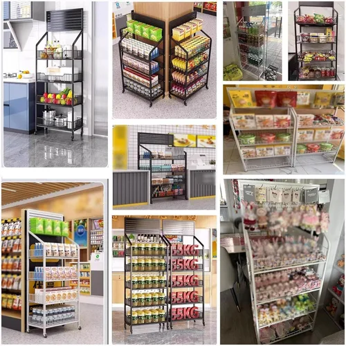 Vista 7 de Shelves Commercial Supermarket Shelf ,Retail Snack Rack Display Stand, Convenience Store/Pharmacy Floorstanding Display Stand For Snack Beverage
