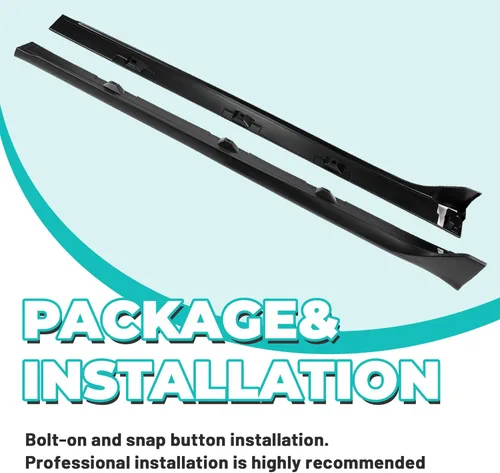 Vista 6 de KUAFU Extensión de Falda Lateral de Repuesto Compatible con Honda Civic 2016-2021 de 4 Puertas Sedán (Incluyendo Modelo Si) Estilo Type-R Protector