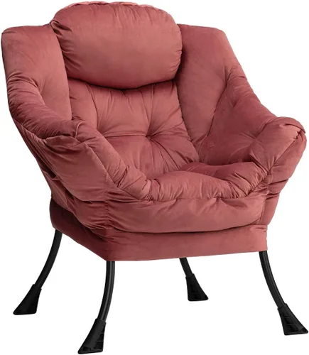 Vista 12 de HollyHOME - Silla perezosa con otomano plegable, sillón de ocio acentuado y cómodo, taburete plegable con reposapiés, sofá de ocio y silla