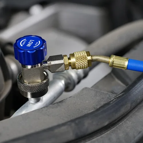 Vista 5 de Kit de adaptadores Lichamp para AC R134A, acopladores rápidos 134a con tomas de grifo autosellantes y de punción, QA01