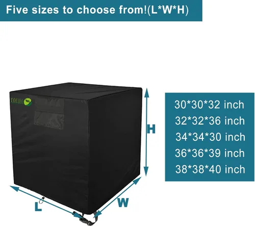 Vista 5 de YOUHO Cubierta de aire acondicionado para unidades exteriores, cubierta de CA duradera, tela resistente al agua, diseño resistente al viento
