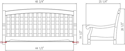 Vista 9 de Bonn - Columpio de madera de caoba, color blanco, columpio duradero para exteriores, patio, porche, jardín, cubierta, cómodo, resistente a