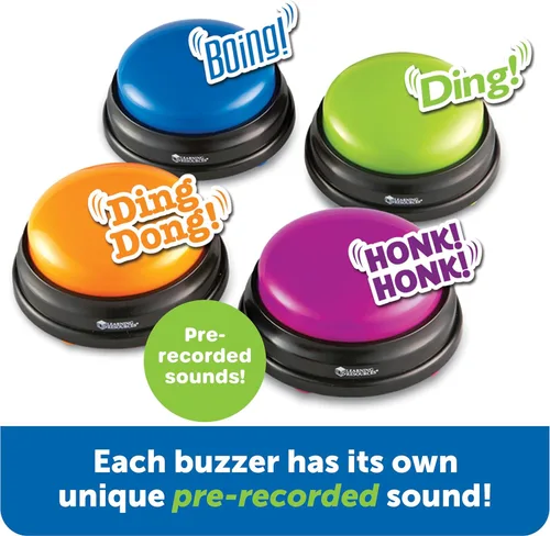 Vista 3 de Learning Resources Answer Buzzers - Suministros imprescindibles para el aula, juguetes para niños, botón de efectos de sonido, programas
