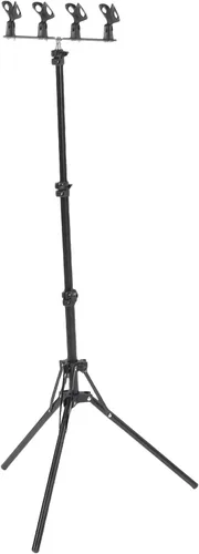 Vista 7 de Yunseity Tripod Microphone Stand, Height Adjustable Microphone Floor Stand Holds 4 Microphones, Foldable Boom Arm Floor Mic Stand with 4 Mic Clips