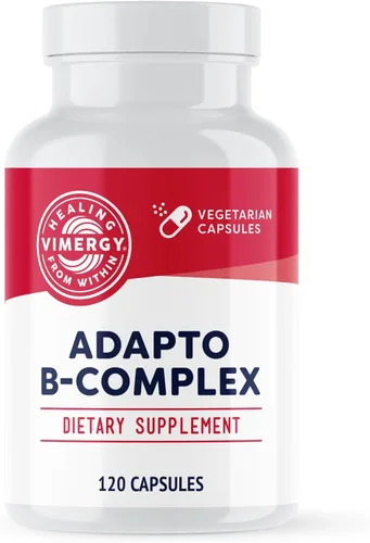 Vimergy Adapto B Complex, 120 porciones – Alta potencia con 8 vitaminas B, Rhodiola y Hawthorn Berry – Apoya la energía mental, la cognición, el