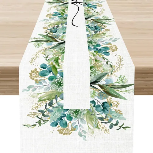 Vista 26 de Camino de mesa costero, playa de verano, estrellas de mar, caballito de mar, conchas de mar, azul, coral, náutico, tropical, océano, decoración