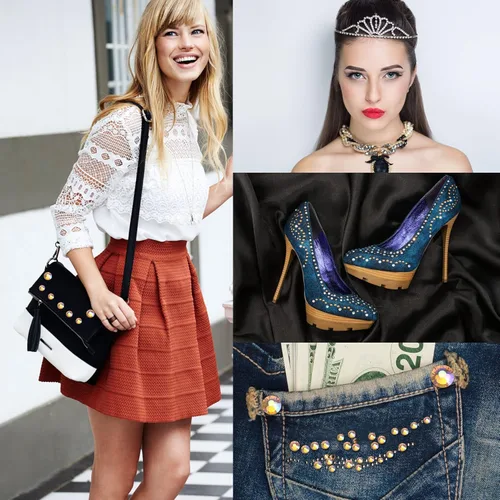 Vista 170 de Hot Fix - Diamantes de imitación de cristal con parte trasera plana, gemas de diamante de 0.189 in (20 ss, 1440 unidades, rojo)