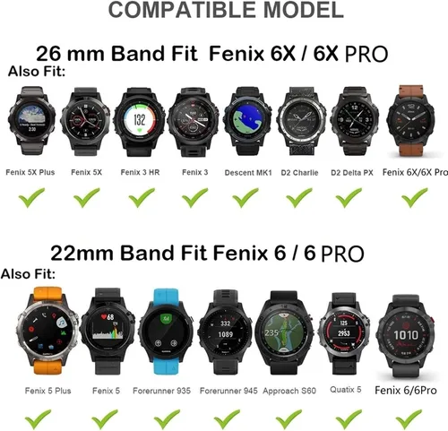 Vista 7 de EIDKGD Correa de reloj de liberación rápida de 0866in 1024in accesorio de correa de aleación de titanio para Garmin Fenix 6 6X Pro 5 5X Plus 935 3HR