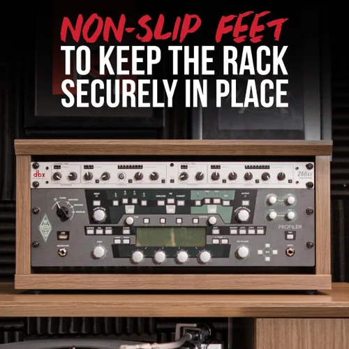 Vista 4 de Gator Frameworks Serie de Muebles Elite 2U Estante de Estudio de Escritorio de Madera en Acabado Negro Estándar (GFW-ELITERK-2U-BLK)