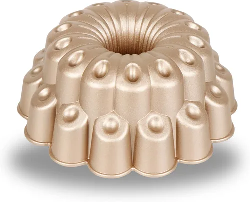 Vista 19 de Baker's Secret Antiadherente para molde estriado para tartas, moldes para hornear pasteles de aluminio fundido a presión resistente, revestimiento