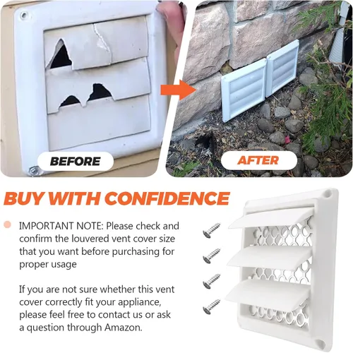 Vista 7 de Beaquicy - Cubierta de ventilación de secadora de 4 pulgadas - Tapa de escape blanca para exteriores con pantalla de protección de plagas integrada
