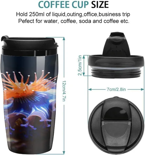Vista 2 de Nudibranch Coffee Cup Hot Coffee Travel Mug Reusable Iced Coffee Cups Double Heat Insulation Coffee Mug with Leak-Proof Lid Stylish Travel Cup for