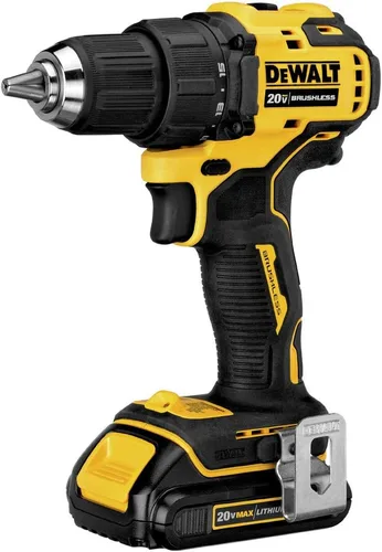 Vista 2 de DEWALT 20V MAX Taladro inalámbrico / Kit de conductor, compacto, 1/2 pulgada (DCD708C2)