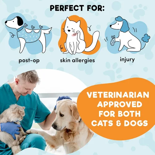 Vista 4 de BENCMATE Alternativa al collar inflable de cono para perro, cono suave para perros pequeños, medianos y grandes y gatos, collar de dona ECollar