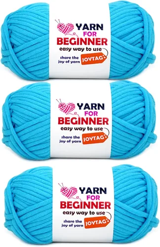 Vista 20 de Hilo de Ganchillo para Principiantes Verde Manzana Hilo de Algodón para Tejer y Tejido - Kit de Ganchillo para Principiantes - 3 * 50g