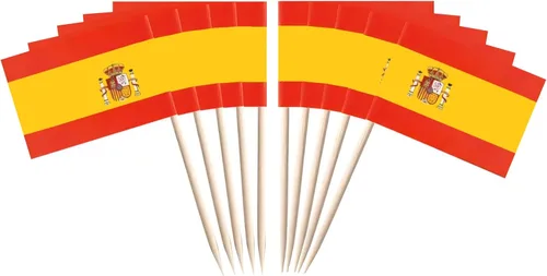 Vista 4 de JAVD CYPS - 100 banderas de palillo de dientes cubano, mini palillo pequeño para cupcakes, banderas cubanas, selecciones de campo, decoración