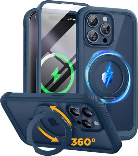 Vista 118 de Miracase Glass Series - Funda para iPhone 11 de 6.1 pulgadas, funda resistente de cuerpo completo mejorado con protector de pantalla de vidrio Negro